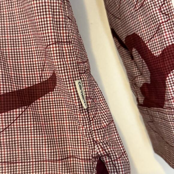 nwt Carhartt WIP L/S Phoebe Shirt Cranberry Camo Utility Workwear Womens Small - Picture 8 of 12